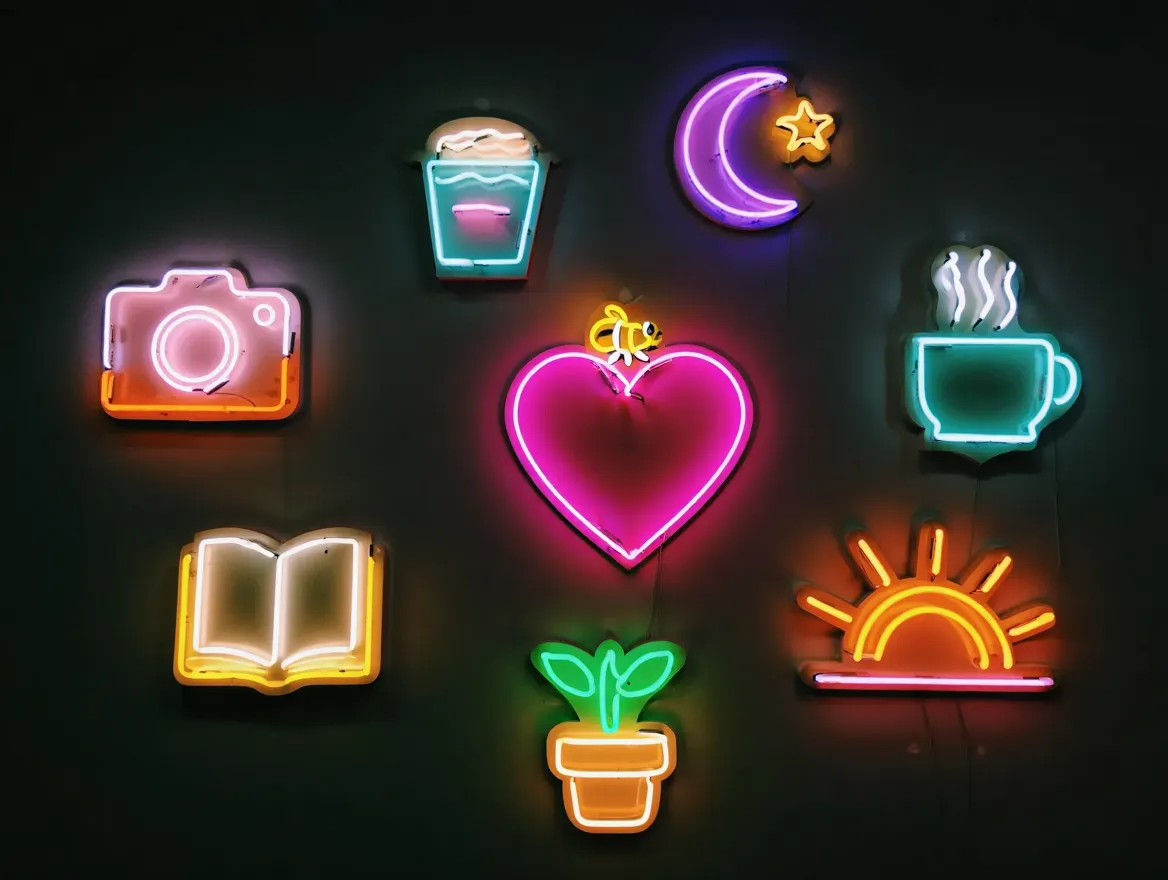 Neon sign collection for events